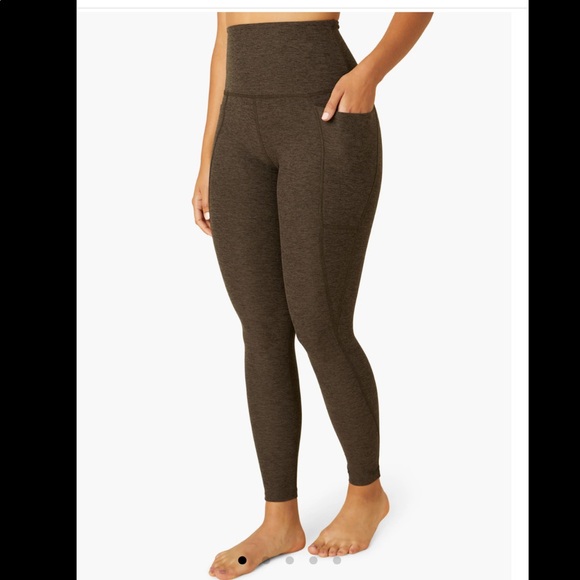 Beyond Yoga Pants - DARK GREEN spacedye Out of Pocket High Waisted Midi Legging - Beyond Yoga